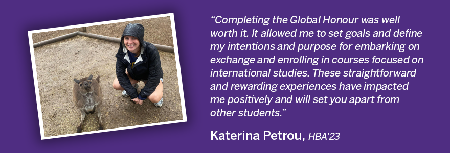 Testimonial about the Global Honour.
