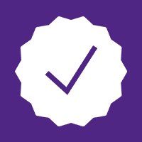 icon of checkmark in circle with many points around the edge